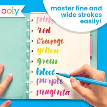 Ooly Brilliant Brush 24 Classic Colors, Calligraphy Pens for Writing & Hand Lettering, Perfect Set of Brush Calligraphy Pens for Beginners or Kids with 24 Bright Colors