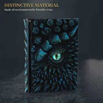 molshine A5 (7.3" x 5.1") 3D Dragon Embossed Journal,Resin Engraving Notebook,Retro Diary,100 Sheets Blank Paper,Hardcover Travel Notepad for Writing,Sketchbook,Collection,Gift,Decoration (Blue)