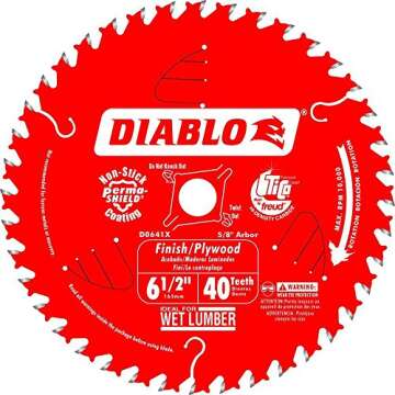 Diablo 6-1/2 in. x 40 Tooth Circular Saw Blade - Precision and Performance