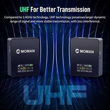 Moman C1 UHF Wireless Lavalier Microphone System