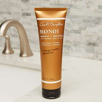 Carol’s Daughter Monoi Repair and Moisture for Curly Hair Monoi Star Strength Leave In Cream with Monoi Oil for Hydration and Softness, 8.5 fl oz