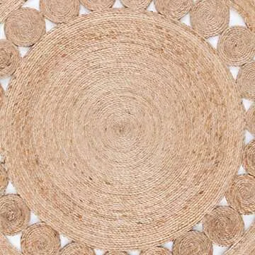 SAFAVIEH Natural Fiber Round Collection 3' Round Natural NFB247A Handmade Boho Country Charm Jute Area Rug