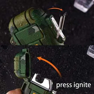 Plasma Dual Arc Electric Rechargeable Flameless Lighter Waterproof Windproof for Camping,Hiking,Outdoor Adventure (Red)