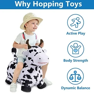 iPlay iLearn Bouncy Pals Hopping Cow Toy for Toddlers