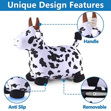 iPlay iLearn Bouncy Pals Hopping Cow Toy for Toddlers