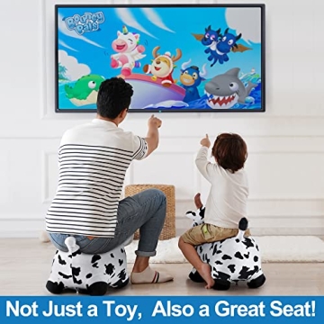 iPlay iLearn Bouncy Pals Hopping Cow Toy for Toddlers