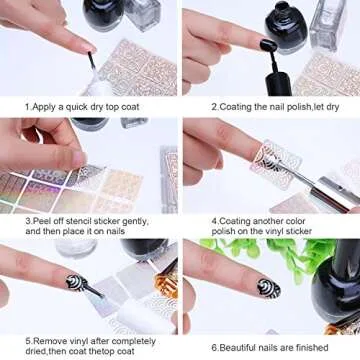 Mudder Nail Vinyls 288 Pieces 96 Designs for Stunning Art