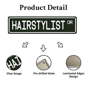 Hairstylist Signs Wall Decor, Hairstylist Gift, Hairstylist Sign, Beauty Salon Decor, Barber Shop Decor, Custom Street Sign,Metal Sign, Wall Art 16 X 4 Inch