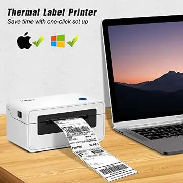 NefLaca Thermal Label Printer - with 4X6 100 Pcs Direct Thermal Shipping Labels for Shipping Packages Postage Home Small Business, Compatible with Etsy, Shopify,Ebay, Amazon, FedEx