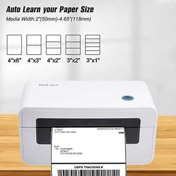 NefLaca Thermal Label Printer - with 4X6 100 Pcs Direct Thermal Shipping Labels for Shipping Packages Postage Home Small Business, Compatible with Etsy, Shopify,Ebay, Amazon, FedEx