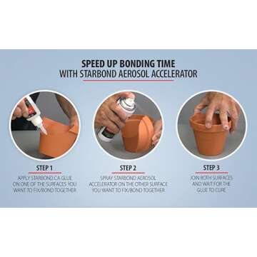 Starbond CA Glue Accelerator Instantly Dries Super Glue, 10 oz