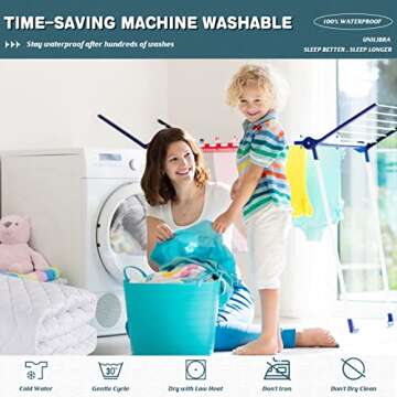 UNILIBRA King Mattress Cover Waterproof, Deep Pocket Mattress Pad Protector Fits to 6''-21'', Breathable Hollow Cotton Filling Quilted Mattress Protector for King Size