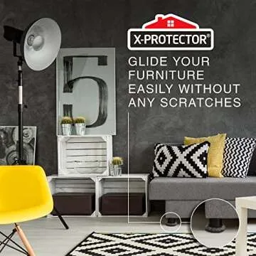 Furniture Sliders X-PROTECTOR - 4+4 Pack 5” - Multi-Surface Furniture Sliders for Carpet & Hard Floors - 4 Furniture Movers for Carpeted Floors and 4 Hardwood Socks - Move Your Furniture Easily!
