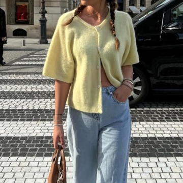 Chic Y2K Knitted Crop Cardigan for All Seasons