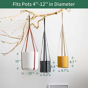 Elegant Vegan Leather Plant Hanger for Indoor Outdoor Decor