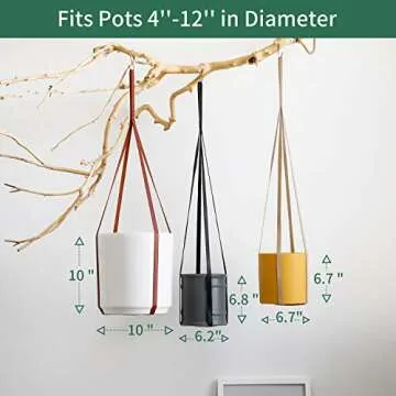 Elegant Vegan Leather Plant Hanger for Indoor Outdoor Decor