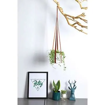 Elegant Vegan Leather Plant Hanger for Indoor Outdoor Decor
