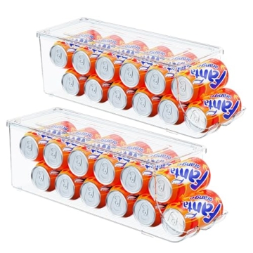 SCAVATA 2 Pack Soda Can Organizer for Refrigerator
