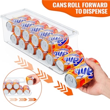 SCAVATA 2 Pack Soda Can Organizer for Refrigerator