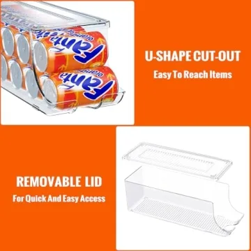 SCAVATA 2 Pack Soda Can Organizer for Refrigerator
