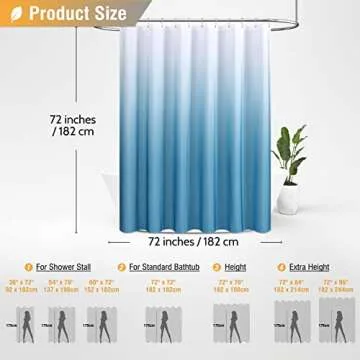 BTTN Luxury Ombre Shower Curtain for Elegant Bathrooms