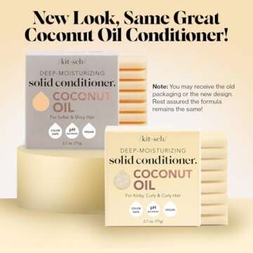 Kitsch Coconut Oil Deep-Moisturizing Hair Conditioner Bar | Made in US | Eco-friendly Daily Conditio...