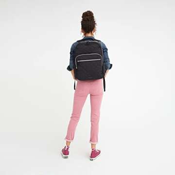 Vera Bradley Women's Performance Twill XL Campus Backpack, Olive Leaf, One Size