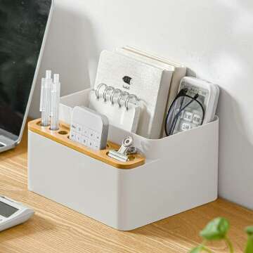 Poeland Desktop Storage Box for Desk & Vanity Organization