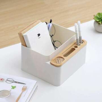 Poeland Desktop Storage Box for Desk & Vanity Organization