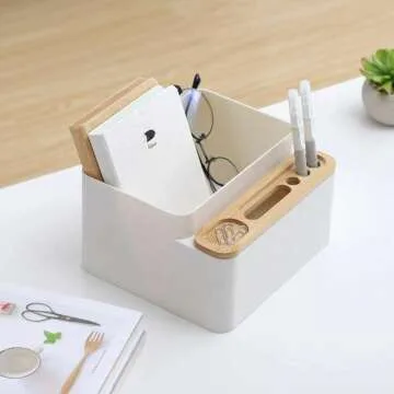 Poeland Desktop Storage Box for Desk & Vanity Organization
