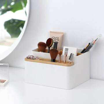 Poeland Desktop Storage Box for Desk & Vanity Organization