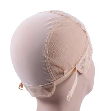 Wig Making Caps Double Lace Wig Caps For Making Wigs Adjustable Wig Cap Weave Caps for Making Wigs Hairnets (Blonde L)