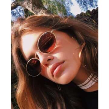 GIFIORE Oval Sunglasses for Women Men,Vintage Retro 90s Sunglasses Trendy Fashion Small Sun Glasses ...