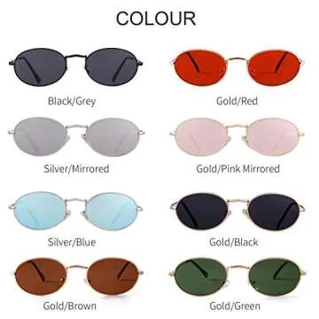 Buy GIFIORE Oval Sunglasses - Unisex Retro 90s Fashion
