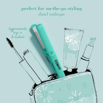 Conair Mini Flat Iron for Travel - Ceramic Technology