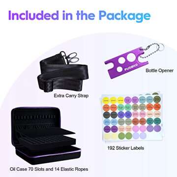 Essential Oil Organizer Storage Carrying Case for 70 Roller Bottles 5/10/15/20ml with Free Labels Op...