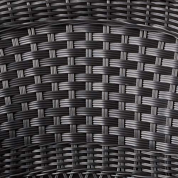 Jeco Wicker Conversation Set with Navy Cushions