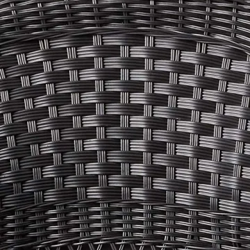 Jeco Wicker Conversation Set with Navy Cushions