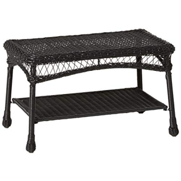 Jeco Wicker Conversation Set with Navy Cushions