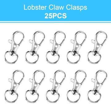 50PCS Metal Lobster Claw Clasp & Key Rings Set for Crafts
