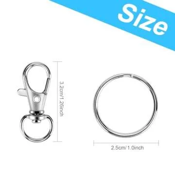 50PCS Metal Claw Clasps and Key Rings for Crafts