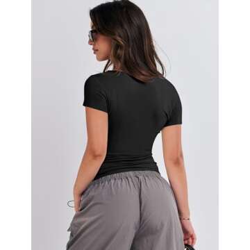 Short Sleeve Summer Tee for Women - Slim Fit Style
