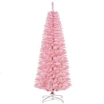 Stylish HOMCOM 6ft Pink Christmas Tree for Holidays