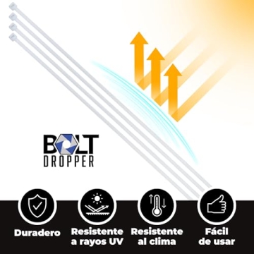 Durable 12" White Zip Ties, 100 Pack, Heavy Duty Nylon