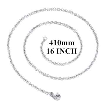 30 Pack Necklace Chain Stainless Steel Link Cable Chain Necklace with Lobster Clasps for DIY Jewelry Making