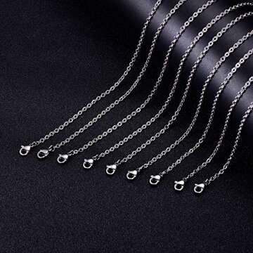 30 Pack Necklace Chain Stainless Steel Link Cable Chain Necklace with Lobster Clasps for DIY Jewelry Making