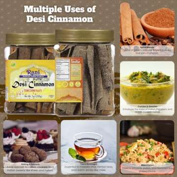 Rani 7oz Desi Flat Cinnamon Jar - Vegan, Non-GMO, Kosher