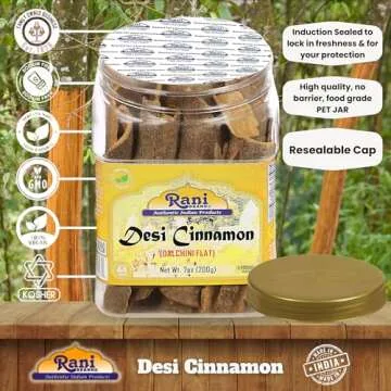Rani 7oz Desi Flat Cinnamon Jar - Vegan, Non-GMO, Kosher