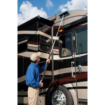 Aero Cosmetics Waterless RV Aircraft Boat Wash Wax Mop Kit with Deluxe Pole 3' 9" to 9' No Ladder Ne...