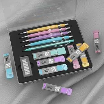 Mr. Pen- Pastel Mechanical Pencil Set with Lead and Eraser Refills, 5 Sizes, 0.3, 0.5, 0.7, 0.9, 2mm, Mechanical Pencils for Drawing and Sketching, Cute Pencils, Mechanical Pencil
